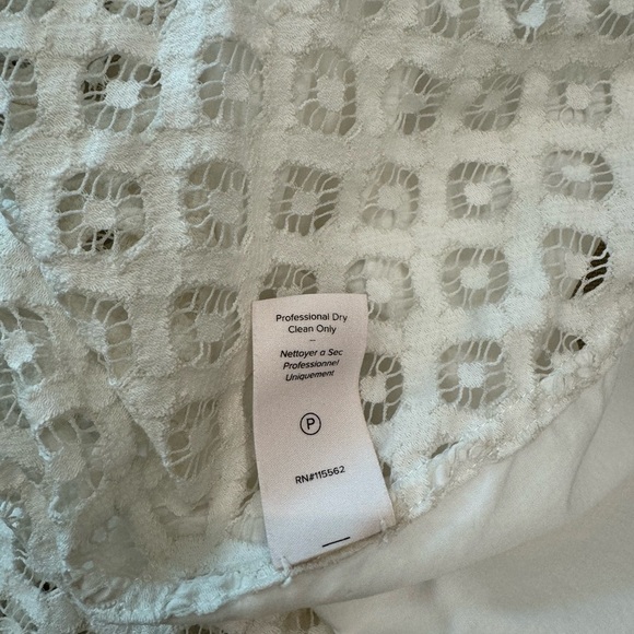 CINQ Á SEPT white crisp blouse with a crochet back M - Picture 6 of 11